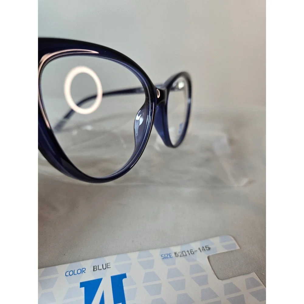 Four You U219 Cat Eye Glasses Frames Blue Womens Sturdy 52-16-145 Eyewear